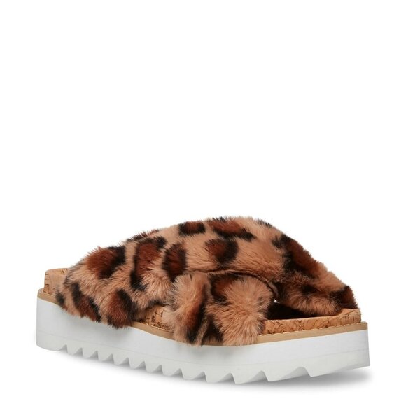 STEVEN NEW YORK Cado Faux Fur Sandal - Picture 1 of 7